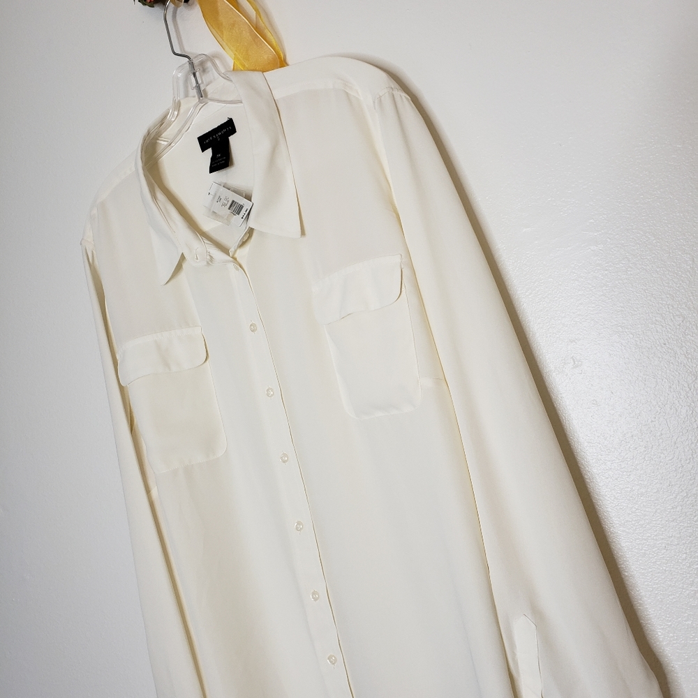 NEW Investments Ivory Boyfriend Shirt Vintage - Picture 9 of 13